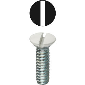 Oval Head Wall Plate Screw, Slotted, White, #6-32 x 1/2", 100 Pack