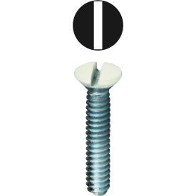 Oval Head Wall Plate Screw, Slotted, Ivory, #6-32 x 3/4", 50 Pack