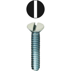 Oval Head Wall Plate Screw, Slotted, White, #6-32 x 3/4", 50 Pack