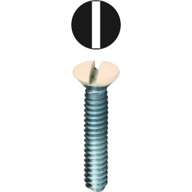 Oval Head Wall Plate Screw, Slotted, Almond, #6-32 x 1", 50 Pack