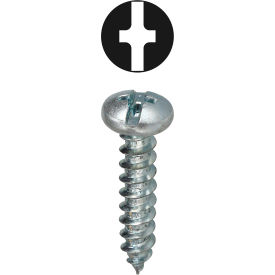 Sheet Metal Screw, Combo Pan Head, Carbon Steel, #6 x 1", 100 Pack