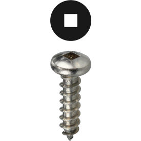 Sheet Metal Screw, Square Pan Head, Stainless Steel, #10 x 3/4", 100 Pack