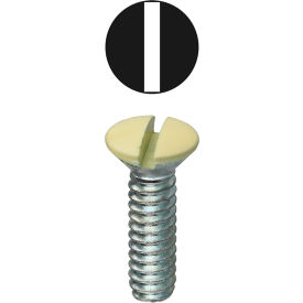 Oval Head Wall Plate Screw, Slotted, Almond, #6-32 x 5/16", 100 Pack