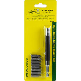 Multi-Drive Screw Guide Bit Holder, 9 Pieces