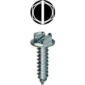Sheet Metal Screw, Phillips/Slotted, Hex Washer Head, #6 x 1-1/2", 100 Pack
