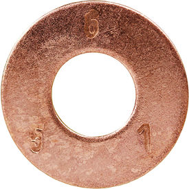 Flat Washer, Silicon Bronze, 0-3/16" I.D, 0-7/16" O.D, #6, 100 Pack