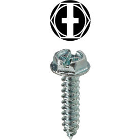 Sheet Metal Screw, Phillips/Slotted, Hex Washer Head, #8 x 2-1/2", 100 Pack