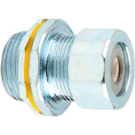 Strain Relief Connector, Steel, 3/4" Dia., White Grommet, 10 Pack