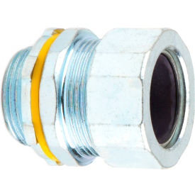 Strain Relief Connector, Steel, 3/4" Dia., Purple Grommet, 10 Pack