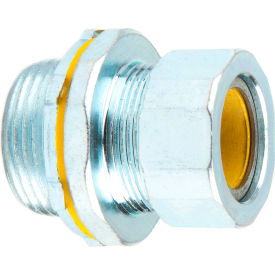 Strain Relief Connector, Steel, 1" Dia., Yellow Grommet, 5 Pack