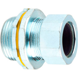 Strain Relief Connector, Steel, 1" Dia., Purple Grommet, 5 Pack