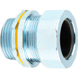 Strain Relief Connector, Steel, 1" Diameter, Black Grommet, 5 Pack