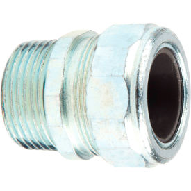 Strain Relief Connector, Steel, 1" Dia., Gray Grommet, 5 Pack