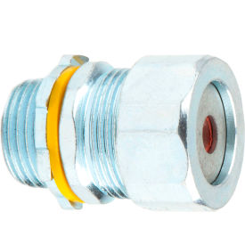 Strain Relief Connector, Steel, 1/2" Diameter, Red Grommet