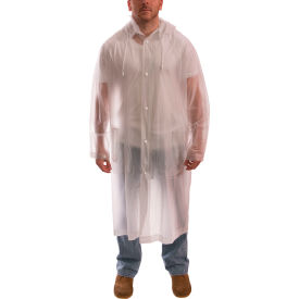 Tuff-Enuff Rain Coat, Detachable Hood, PVC, L, Clear