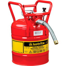 Accuflow DOT Transport Safety Can For Flammable Liquids, 1" Metal Hose, 5 Gal. Cap., Red