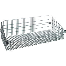 Quantum® Chrome Wire Shelf Basket, 36"W x 24"D
