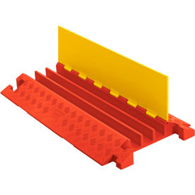 Linebacker 3-Channel Cable Protector, 38-5/8" x 19-3/4" x 3", Yellow/Orange
