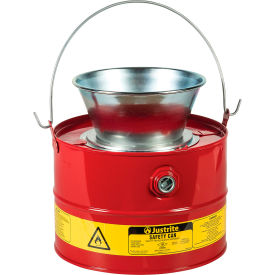Disposal Drain Can For Flammable Liquids, Steel, 3 Gallon Capacity, Red