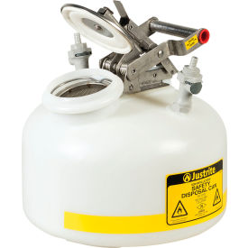 Quick-Disconnect Disposal Safety Can w/ PP Fittings For 3/8" Tubing, 2 Gal Cap, White