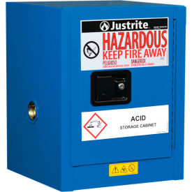 Sure-Grip EX Safety Cabinet, Self Close, 4 Gal. Cap., 17"W x 17"D x 22"H, Royal Blue