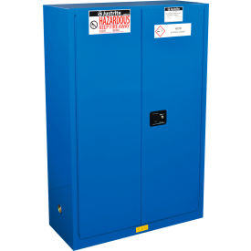 Sure-Grip EX Safety Cabinet, Self Close, 45 Gal. Cap., 43"W x 18"D x 65"H, Royal Blue