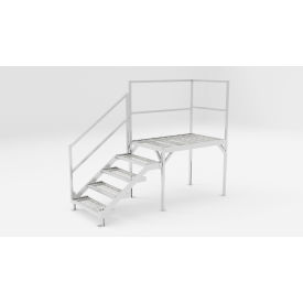 Fortress OSHA Stair System w/ Platform, 108"L x 40-13/16"W, 29"- 42-1/2"H Adjustable