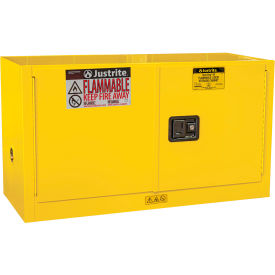 Flammable Cabinet, Manual Close Double Door, 17 Gallon Capacity, 43"W x 18"D x 24"H