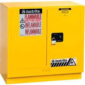 Flammable Cabinet, Self Close Double Door, 22 Gallon Capacity, 35"W x 22"D x 35"H