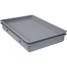 All Purpose Utility Tub, Stackable, 26"L x 18"W x 3"H, Gray, Polypropylene