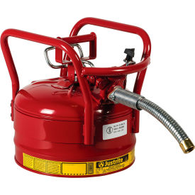 Accuflow DOT Transport Safety Can For Flammable Liquids, 1" Metal Hose, 2.5 Gal. Cap., Red
