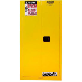 Flammable Cabinet, Self Close Double Door, 60 Gallon Capacity, 34"W x 34"D x 65"H