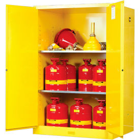 Flammable Cabinet, Manual Close Double Door, 90 Gal. Capacity, 43"W x 34"D x 65"H