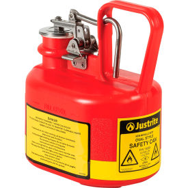 Type I Safety Can For Flammable Liquids, Plastic, 0.5 Gallon Capacity, Red