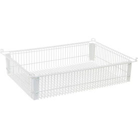 Partition Store Wire Basket, 22"L x 14"W x 5"H, White