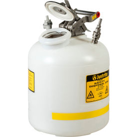 Quick-Disconnect Disposal Safety Can with Stainless Steel and Polypropylene Fittings For 3/8" Tubing, 5 Gallon Capacity, White