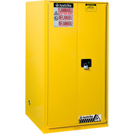 Flammable Cabinet, Bi-Fold Self Close Single Door, 90 Gal. Cap., 43"W x 34"D x 65"H