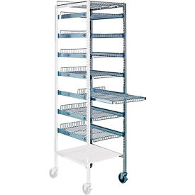 Partition Store Basket Cart with Add-On Unit & Wire Baskets, 19-1/2"L x 24"W x 75"H, Chrome