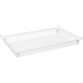 Partition Store Wire Basket, 22"L x 14"W x 3"H, White