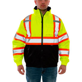 Hi-Vis Quilt-Lined Jacket, Type R, ANSI Class 3, 5XL, Fluorescent Yellow/Orange/Blk