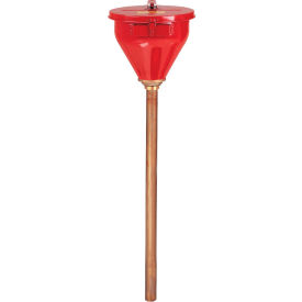 Safety Drum Funnel For Flammable Liquids, Galvanized Steel, 2.6 Gallon Capacity, Red