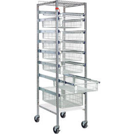 Partition Store Starter Unit with Wire Baskets, 19-1/2"L x 24"W x 75"H, Chrome