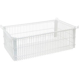 Partition Store Wire Basket, 22"L x 14"W x 8"H, White