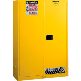 Flammable Cabinet, Self Close Double Door, 45 Gal. Capacity, 43"W x 18"D x 65"H