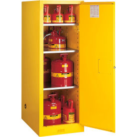 Flammable Cabinet, Self Close Single Door, 54 Gal. Capacity, 23-1/4"W x 34"D x 65"H