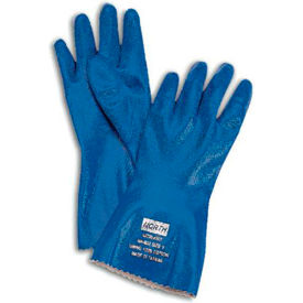 Chemical Resistant Gloves, Nitrile, 40 Mil Thick, Size 11, Blue