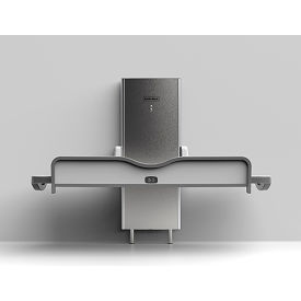 Adjustable Height Adult Changing Station, Powder Coated Steel, Silver