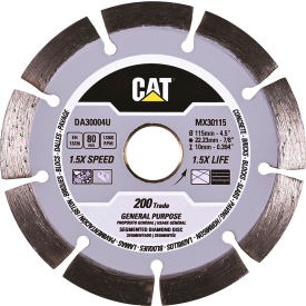 200 Trade Segmented Rim Diamond Blade, 4-1/2" Dia. x 3/16"T x 7/8" Cntr Hole Dia.
