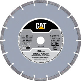 200 Trade Segmented Rim Diamond Blade, 14" Diameter x 3/16" Thickness x 1+P" Center Hole Diameter.
