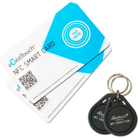 Smart NFC Smartcards & Key Fobs, White/Black, Pack of 4